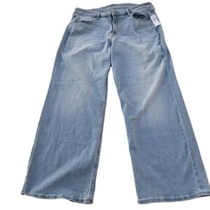 Old Navy Jeans Womens 18 Petite Wow Wide Leg High Rise 11.5"  36 x 28 Light Wash